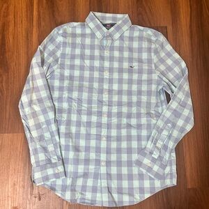 Vineyard Vines Blue Plaid Whale Shirt
